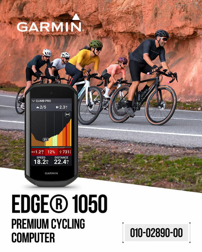 Garmin Edge 1050 Premium Cycling Computer, Vivid Color Touchscreen Display, Built-in Speaker, Advanced Training with Power Bank Bundle
